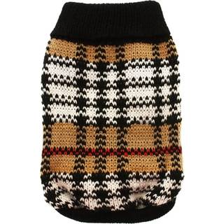Strikket Hundetrøje - Brown Tartan / Størrelse 25