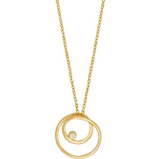 Siersbøl vedhæng i 8 karat guld med zirkon. Inkl. forgyldt kæde