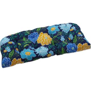 Pude Perfect Floral Indoor/Outdoor Sofa Setee Swing Pushion Tufted Weather and Fade Resistant 19 """" X 44 """" Blue/Yellow Spring Bling 1 Count