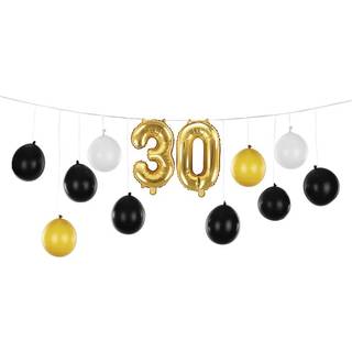 Ballonguirlande 30 Års fødselsdagen Guld fest - 3 i 1 Party sæt