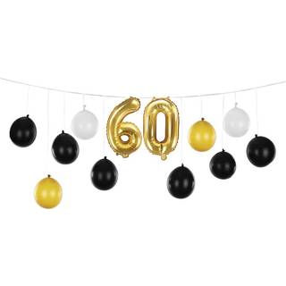 Ballonguirlande 60 Års fødselsdagen Guld fest - 3 i 1 Party sæt