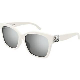 Balenciaga Kvinde BB0102SA 016 Solbriller Acetat Hvid Sølv Firkantet Spejlet