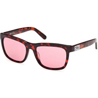 GCDS Unisex GD0049 54S Solbriller Acetat Havana Bordeaux Firkantet Normal