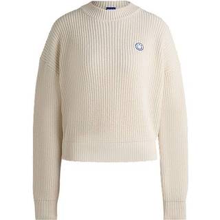 Sweater med relaxed fit og Happy HUGO logo