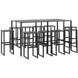 Barsæt Til Haven 5 Dele Pulverlakeret Stål Sort - 10 / 200 x 99 x 110 cm