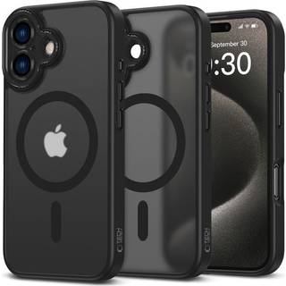 iPhone 16 Tech-Protect MagCam Mobil Cover - MagSafe Kompatibel - Gennemsigtig / Mat Sort