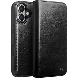 iPhone 16 Qialino Classic Læderpung - Mørkebrun