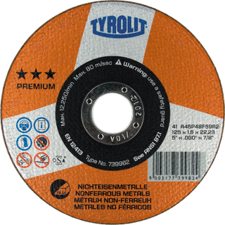 Skæreskive Premium 41F ø125×1,6 A46P-BFXA