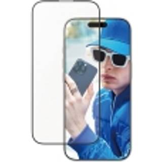 iPhone 16 Pro PanzerGlass Ultra Wide Fit Beskyttelsesglas m. EasyAligner - Aluminum Frame - Diamond Strength - Gennemsigtig / Sort Kant