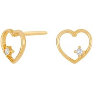 Siersbøl hjerte ørestikker i 8 karat guld med zirkon