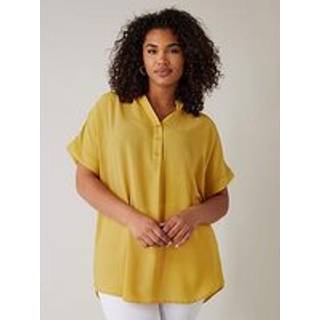 Evans Evans Half Placket Short Sleeve Blouse