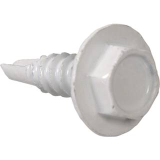 The Hillman Group the Hillman Group 35247 Hex Washer Head White Self-Drilling Screw 8 X 9/16 100-Pack