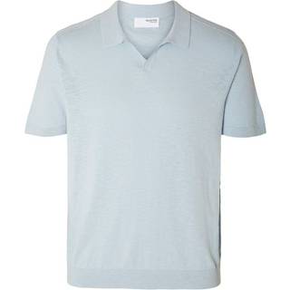 SLHBERG LINEN SS KNIT OPEN POLO
