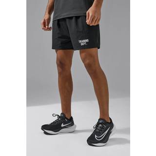 Mens Black Man Active Training Dept 5inch Stretch Woven Short