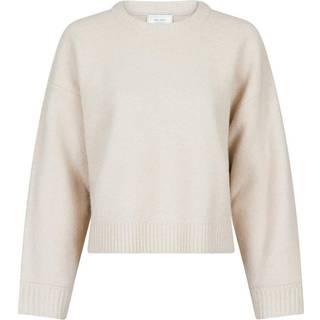 Detri Solid Knit Striktrøje, Ivory, 40