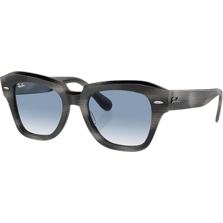 Ray - Ban Unisex RB2186 STATE STREET 14043F Solbriller Acetat Grå Blå Firkantet Normal Skygge