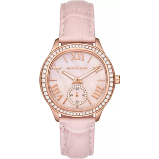 MK Sage Pavé Rose Gold-Tone and Crocodile Embossed Leather Watch - Pink - Michael Kors - ONE SIZE