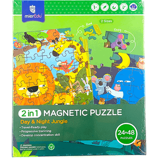 2 i 1 Magnetisk puslespil fra mieredu - Skovens dyr