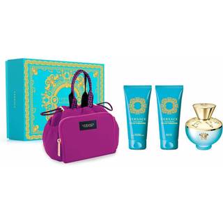 Versace Pour Femme Dylan Turquoise Gavesæt 100ml EDT + 100ml Shower Gel + 100ml Body Lotion + Taske