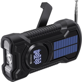 Sandberg Survivor Radio - Nødradio m. 5.000mAh Solcelle PowerBank & Lommelygte - Sort