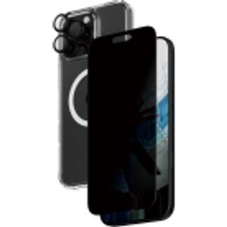 iPhone 16 Pro Max PanzerGlass 3-i-1 Bundle m. EasyAligner - Privacy Skærmbeskyttelse (UWF) / Bagsidecover / Kamerabeskyttelse - Gennemsigtig / Sort