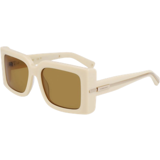 Ferragamo Kvinde SF2032S 255 Solbriller Acetat Beige Firkantet Normal