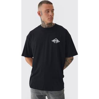 Mens Tall Oversized Man Diamond Embroidered T-shirt In Black