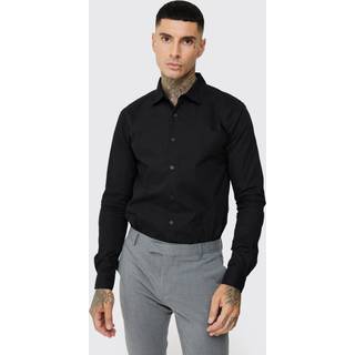 Mens Tall Poplin Shirt In Black
