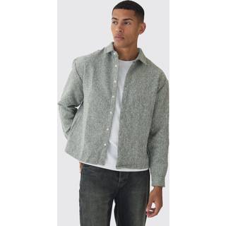 Mens Stone Oversized Boucle Overshirt