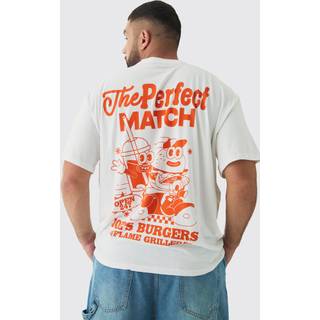 Mens White Plus Perfect Match Graphic T-Shirt