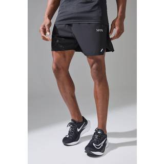 Mens Black Man Active Perforated Stretch Woven Regular Fit 5inch Short