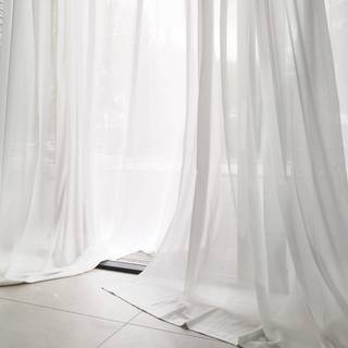 Mimou Mimmi Gardin Genanvendt Stof Dobbelt Bredde Natural White 290x250 Cm - Gardinlængder Genanvendt Polyester Off-White - WIS19720