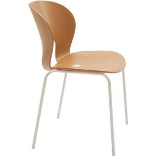 Magnus Olesen Seating - 'Chair Ø', brown in White Metal / Oak