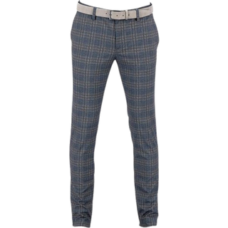 Alberto Herren Hosen grau kariert Slim Fit
