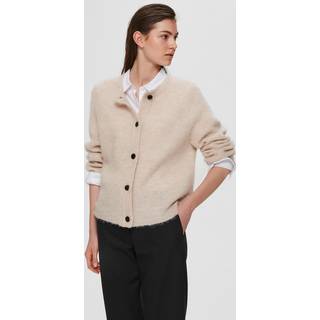 Selected Femme - Beige - Slflulu Ls Knit Short Cardigan B No - XX-Large