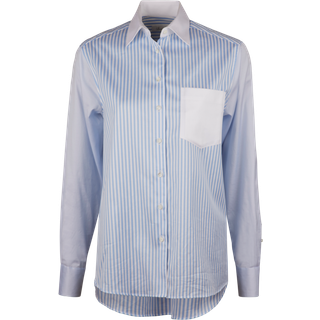 Stenströms Ida Lyseblå stribet skjorte | Dame |Dameskjorter & Bluser | Oversize | Størrelse: 40 | Lyseblå | Striped | Lange Ærmer