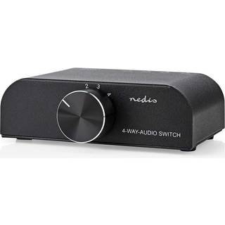 Nedis A-Switch 2424AT, 4-vägs lågnivåomkopplare för stereokällor