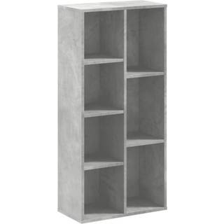 bogreol 50x25x105 cm konstrueret træ betongrå