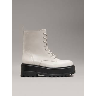 Leather Platform Boots - Beige - EU 37