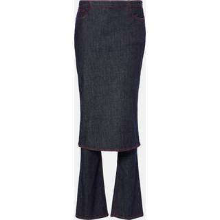 AlaÃ¯a Denim skirt pants - blue - XXS