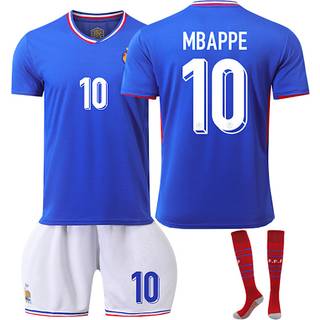 2024 UEFA EM 2024 Frankrig Hjemme Ude Fodboldtrøje Sæt Nr.10 Mbappé hjem