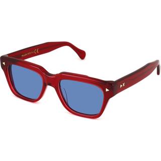 XLAB Unisex FIJI Solbriller Acetat Bordeaux Lyseblå Firkantet Polariseret