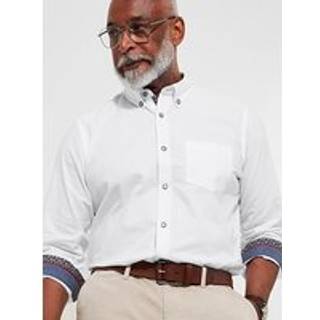 Joe Browns Joe Browns White 100% Cotton Classic Button Down Collar Oxford Shirt with Floral Trims