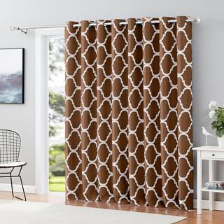 Melodieux marokkanske gårdhave gardiner til ekstra brede vinduesværelsesdeler Blackout Grommet Drape til glidende glasdør 1 panel (100 x 96 tomme
