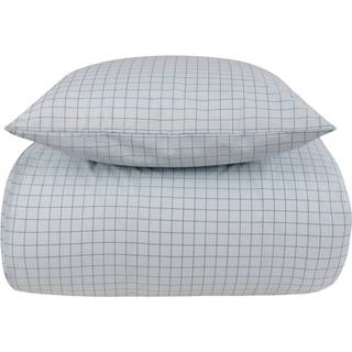 King size sengetøj 100% bomuld - 240x220 cm - Blå ternet sengesæt - Nordstrand Home dynebetræk