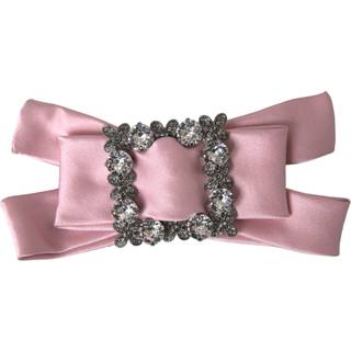Dolce & Gabbana Pink Satin Crystal Jewelry Brooch Hair Pin