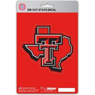 Fanmats 61359 NCAA - Texas Tech Red Raiders Team State Form Decal Sticker 5 X 6,25 tommer - Fantastisk gave til sportsfans - Arbejder p? h?rde ov