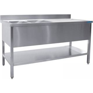 SARO Ståbord med 2 håndvaske, venstre - 600 mm dybde, 1600 mm