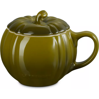 Le creuset stentøj græskar krus med låg 14 oz. Oliven