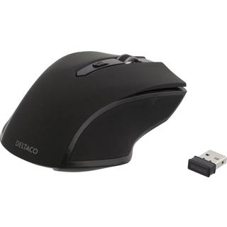 Deltaco MS-763 wireless USB Optical Mouse 5 buttons + scroll Black - Mus - Optisk - 5 knapper - Sort